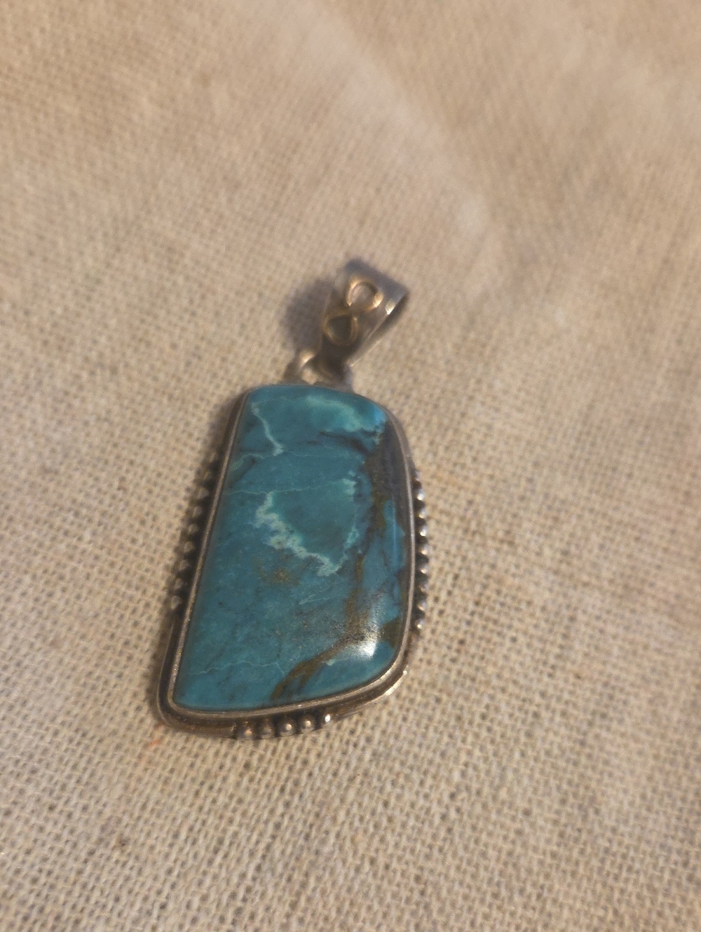 Sterling Silver Chrysicola Pendant - Infinity Detail